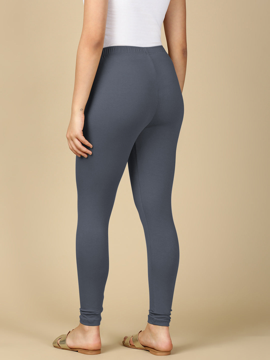 Moon Light Blue Premium Cotton Stretch Ankle Length Leggings - PYNK