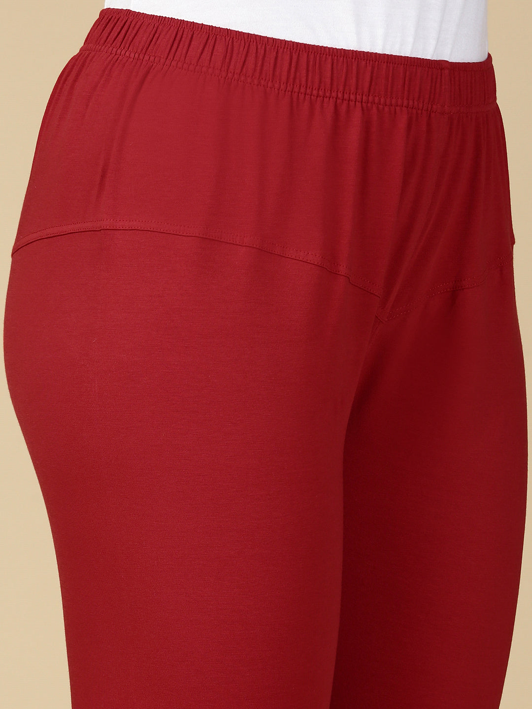 Parry Red Premium Cotton Stretch Churidar - PYNK