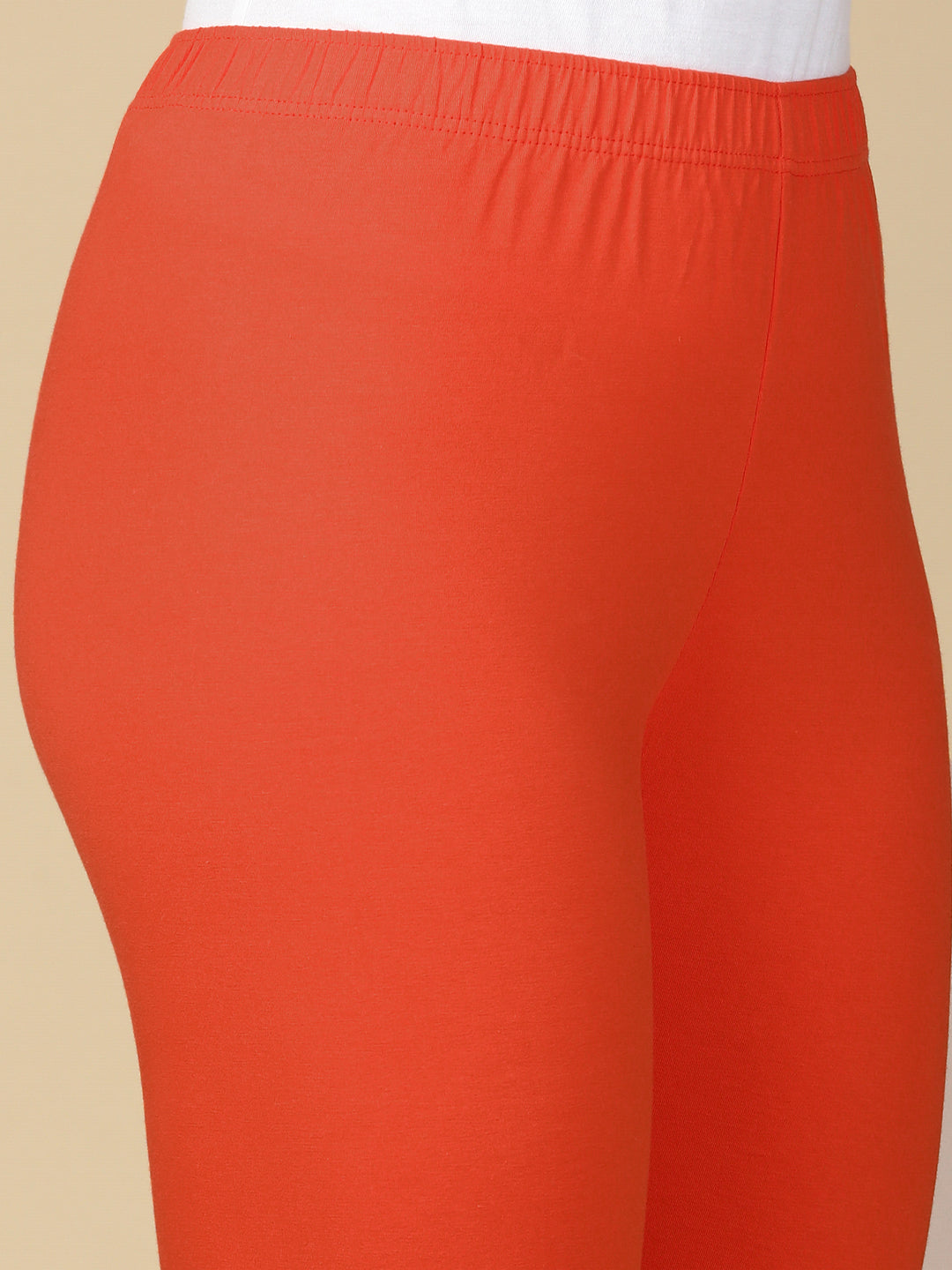 Mango Premium Cotton Stretch Ankle Length Leggings - PYNK
