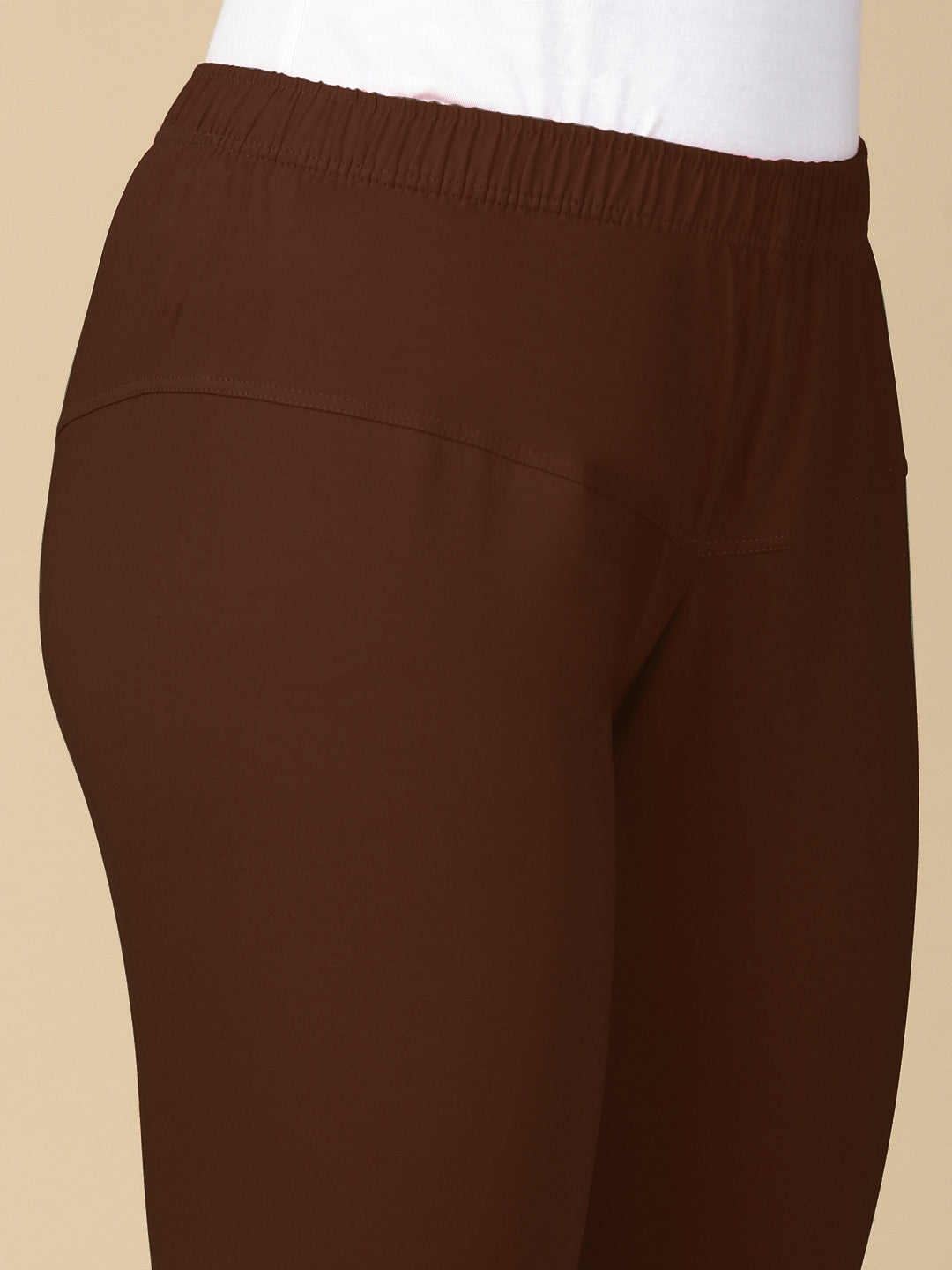 Coffee Brown Premium Cotton Stretch Churidar - PYNK