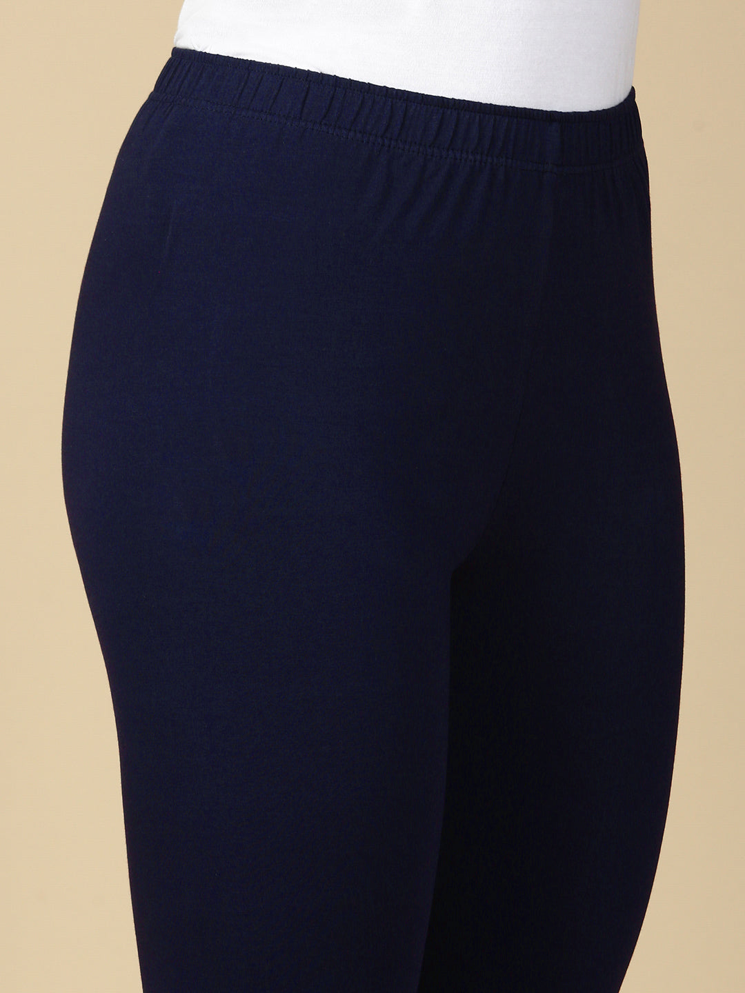 Royal Blue Premium Cotton Stretch Ankle Length Leggings - PYNK