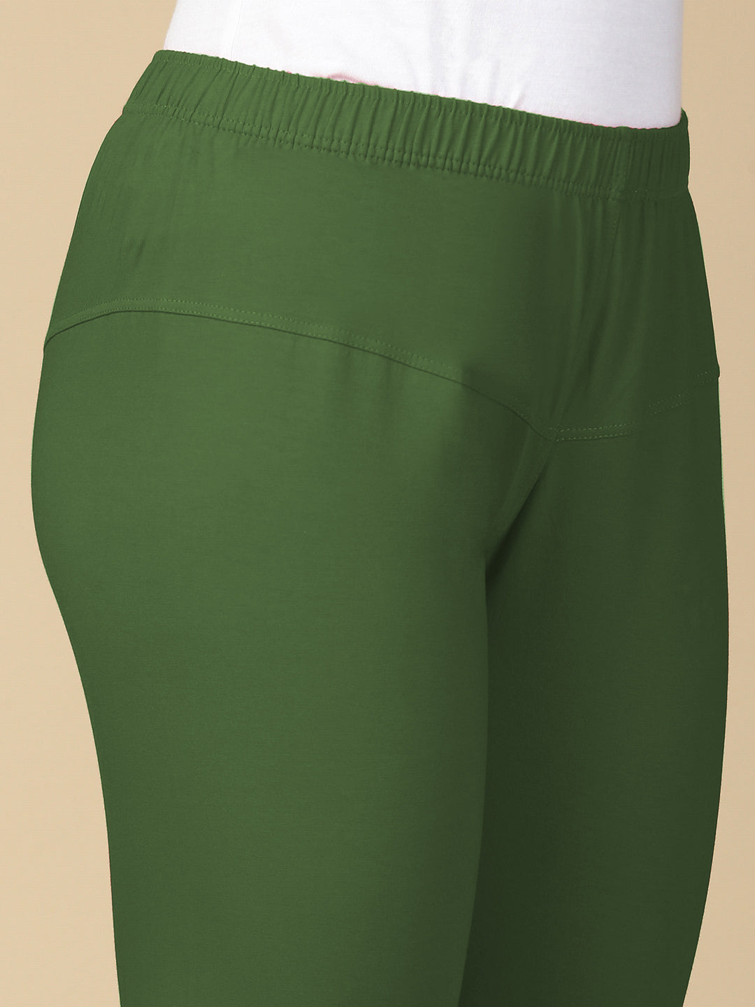 Basil Green Premium Cotton Stretch Churidar - PYNK