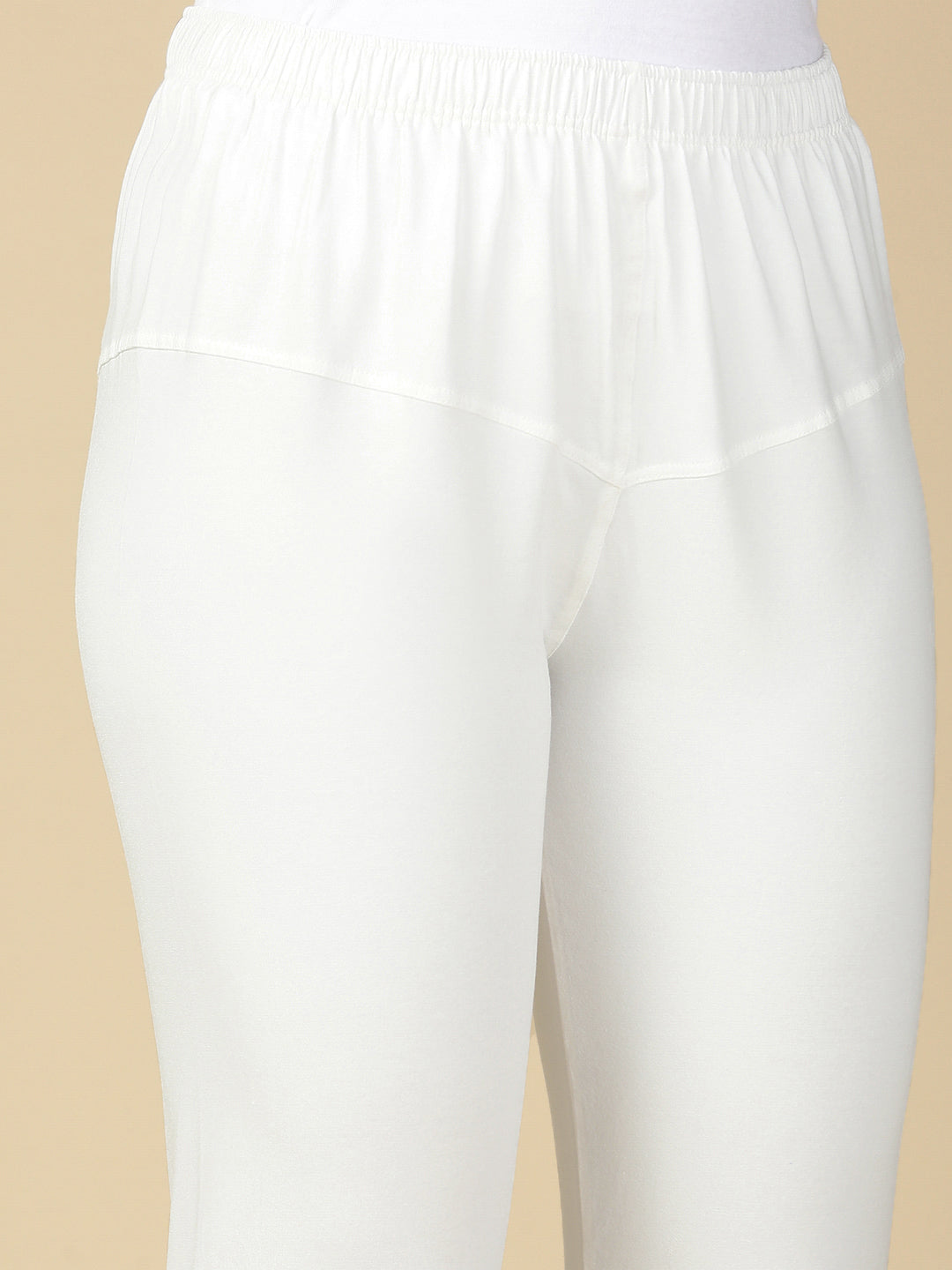 White Premium Cotton Stretch Churidar - PYNK