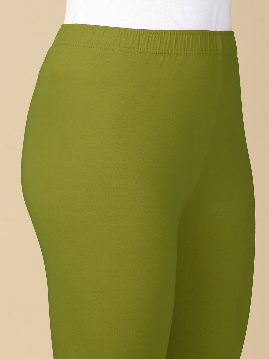 Chatni Green Premium Cotton Stretch Ankle Length Leggings - PYNK