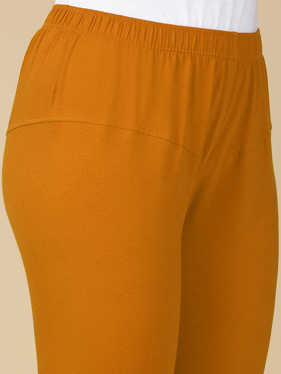 Mustard Premium Cotton Stretch Churidar - PYNK