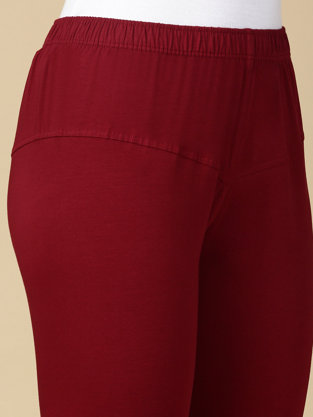 Maroon Premium Cotton Stretch Churidar - PYNK