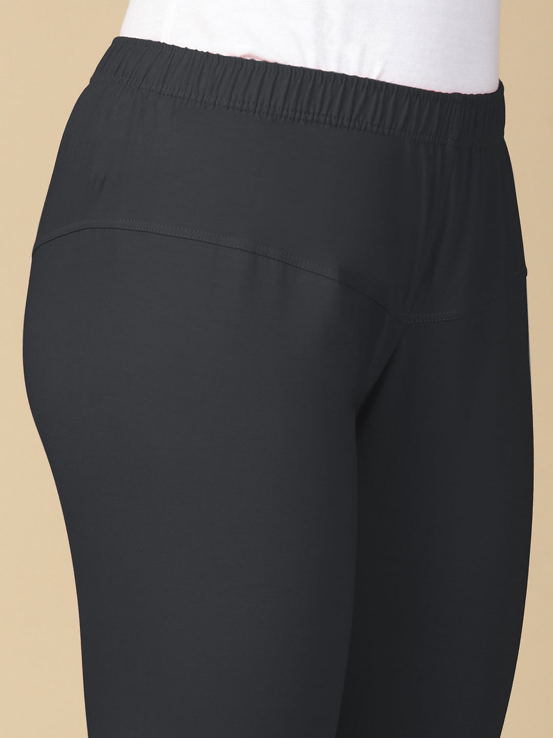 Smoke Grey Premium Cotton Stretch Churidar - PYNK