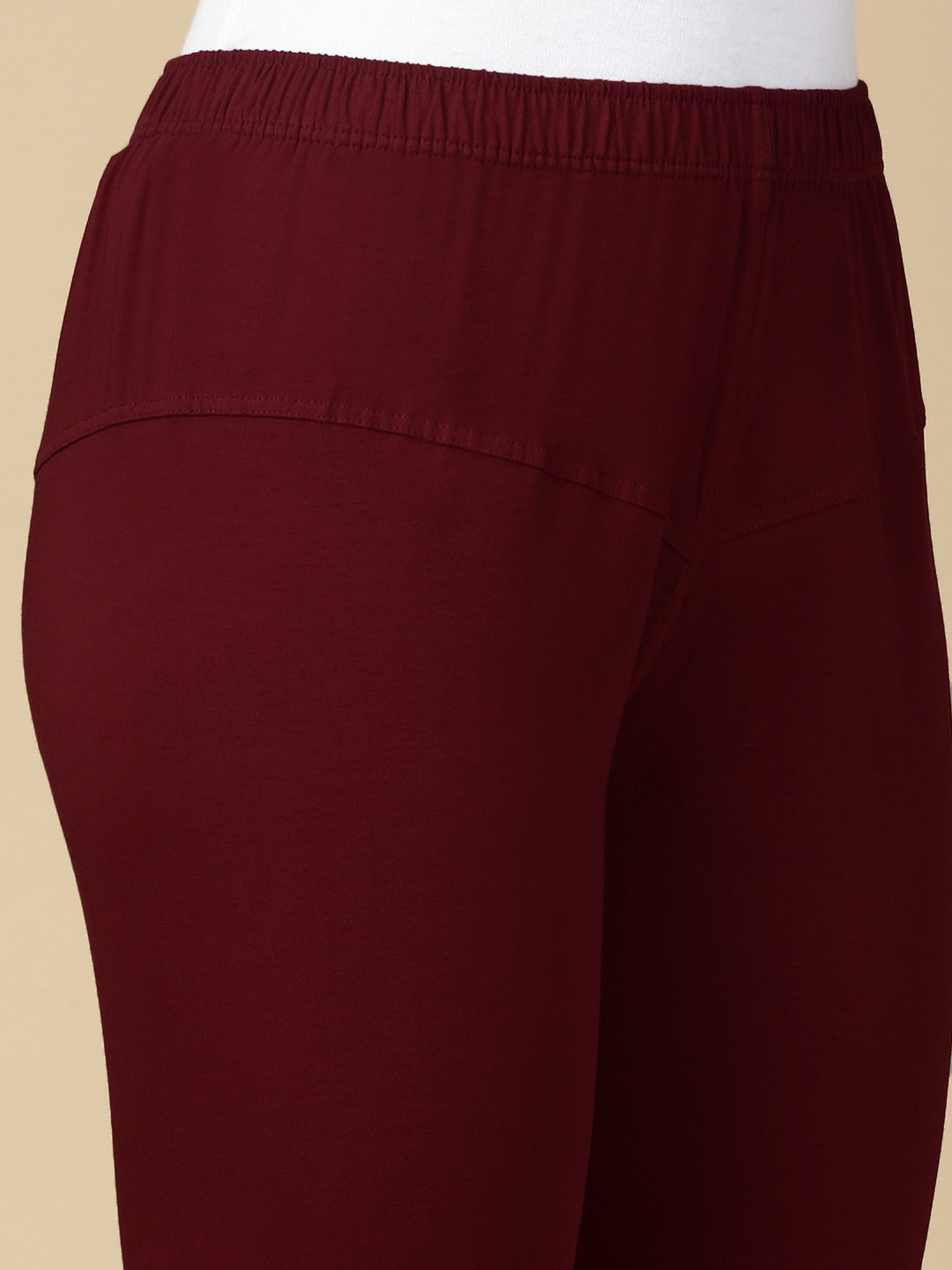 Deep Maroon Premium Cotton Stretch Churidar - PYNK