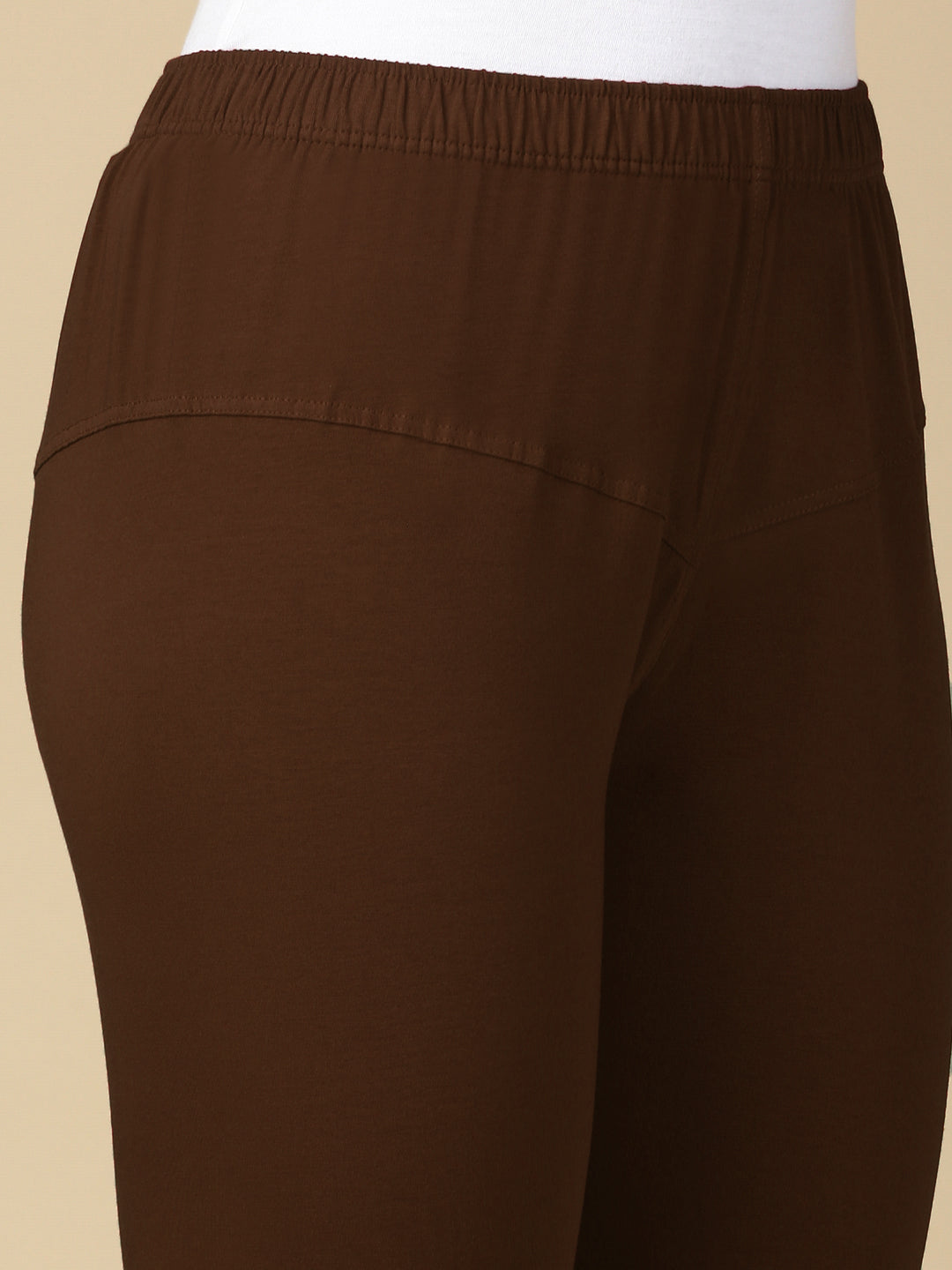 Brown Premium Cotton Stretch Churidar - PYNK