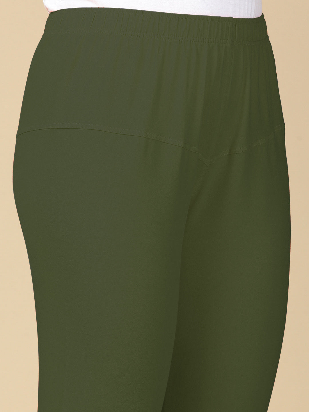Olive Premium Cotton Stretch Churidar - PYNK