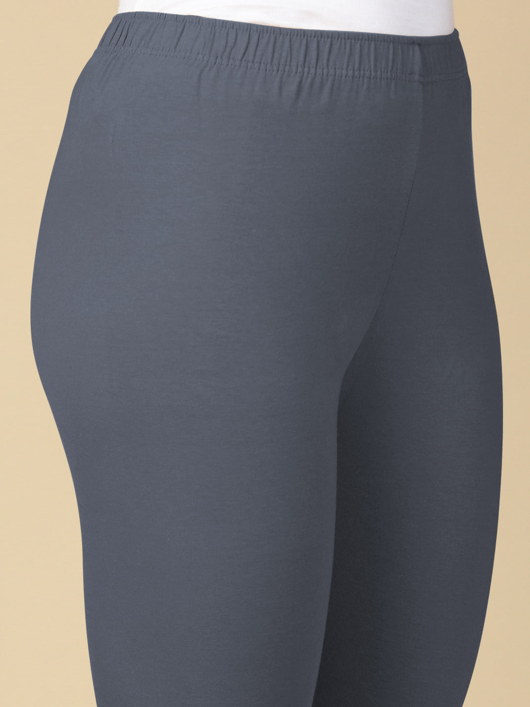 Moon Light Blue Premium Cotton Stretch Ankle Length Leggings - PYNK