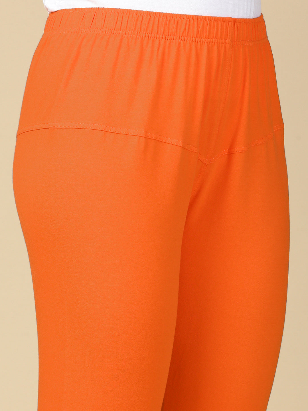 Orange Premium Cotton Stretch Churidar - PYNK