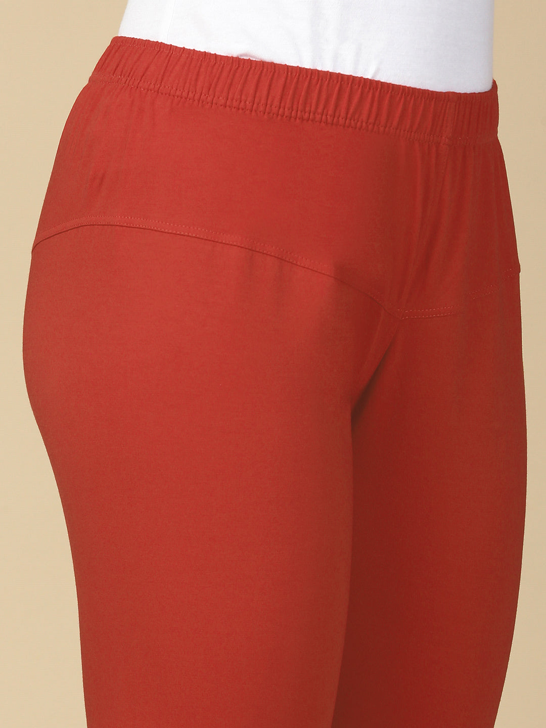 Rose Tan Premium Cotton Stretch Churidar - PYNK