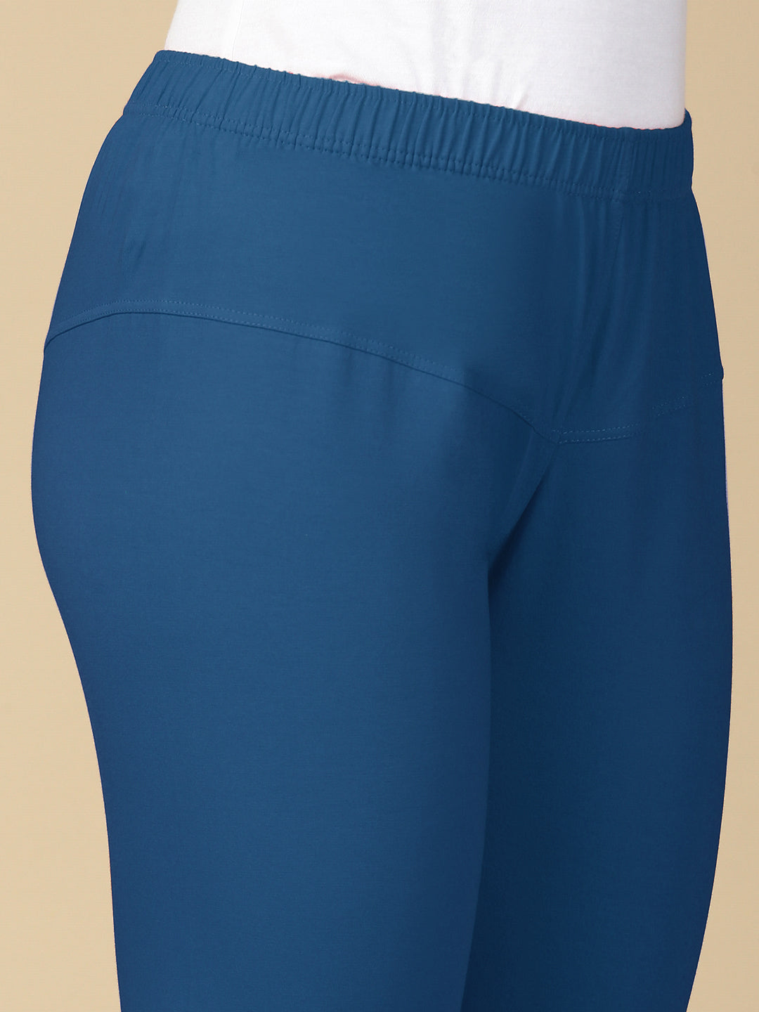 Denim Blue Premium Cotton Stretch Churidar - PYNK