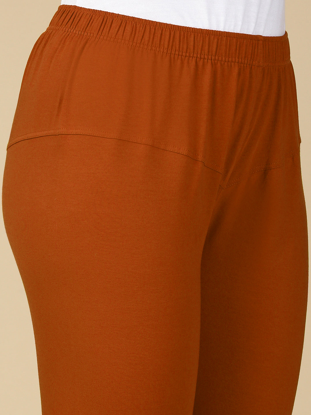 Dark Rust Premium Cotton Stretch Churidar - PYNK