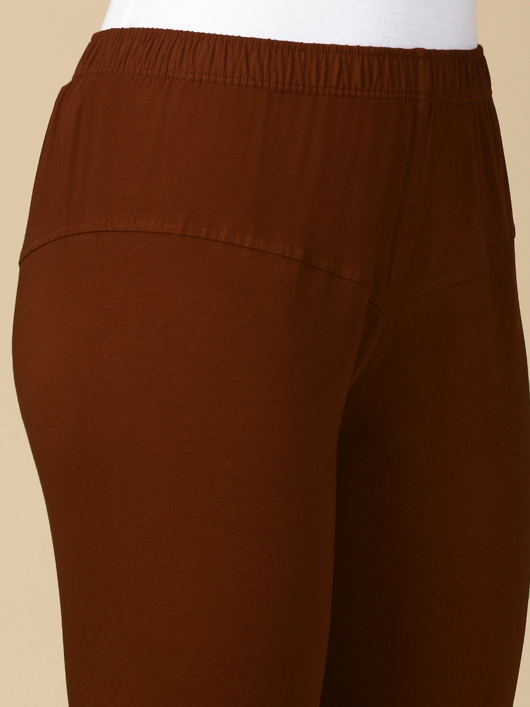 M Brown Premium Cotton Stretch Churidar - PYNK