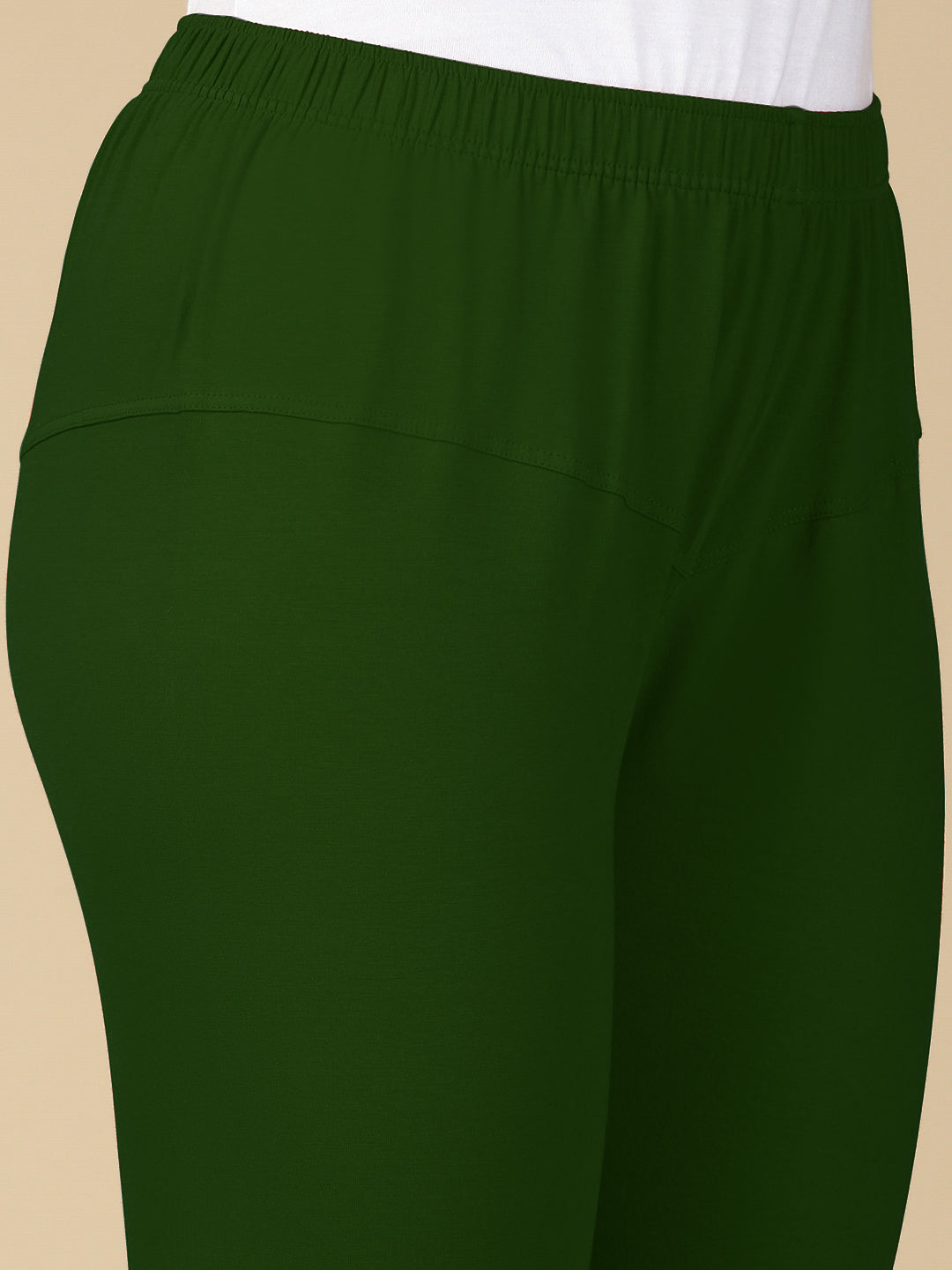 Bottle Green Premium Cotton Stretch Churidar - PYNK