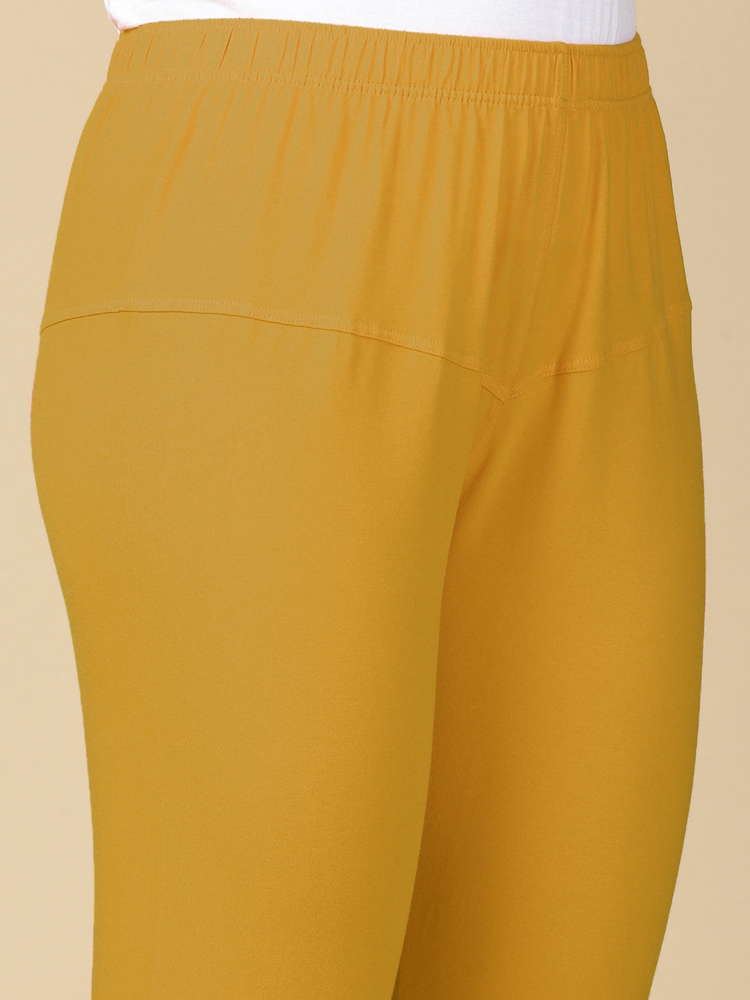 Yellow Gold Premium Cotton Stretch Churidar - PYNK