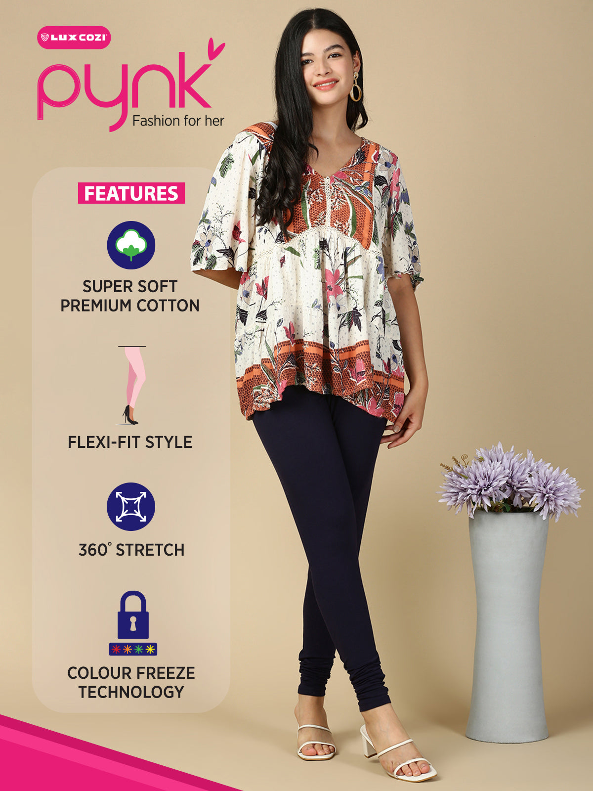 Midnight Navy Premium Cotton Stretch Churidar - PYNK