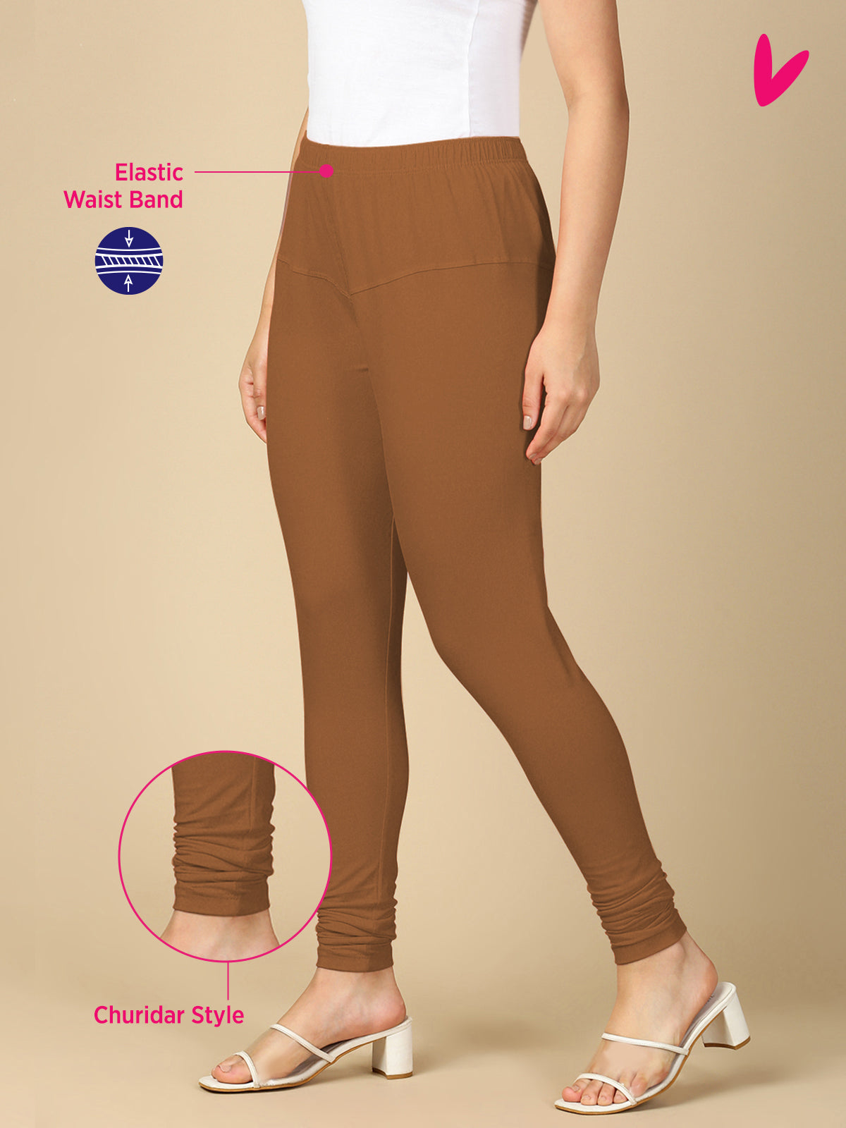 Fawn Premium Cotton Stretch Churidar - PYNK