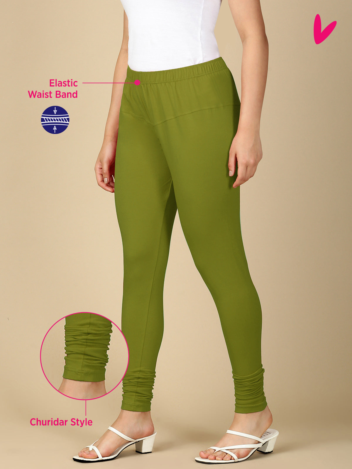 Chatni Green Premium Cotton Stretch Churidar - PYNK