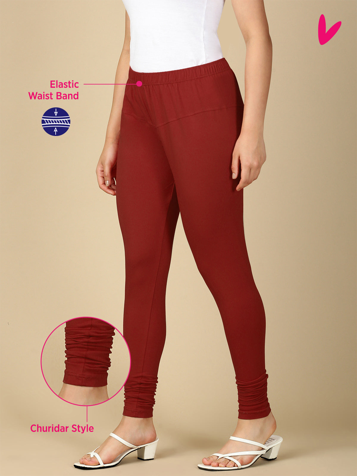 Bossa Nova Premium Cotton Stretch Churidar - PYNK