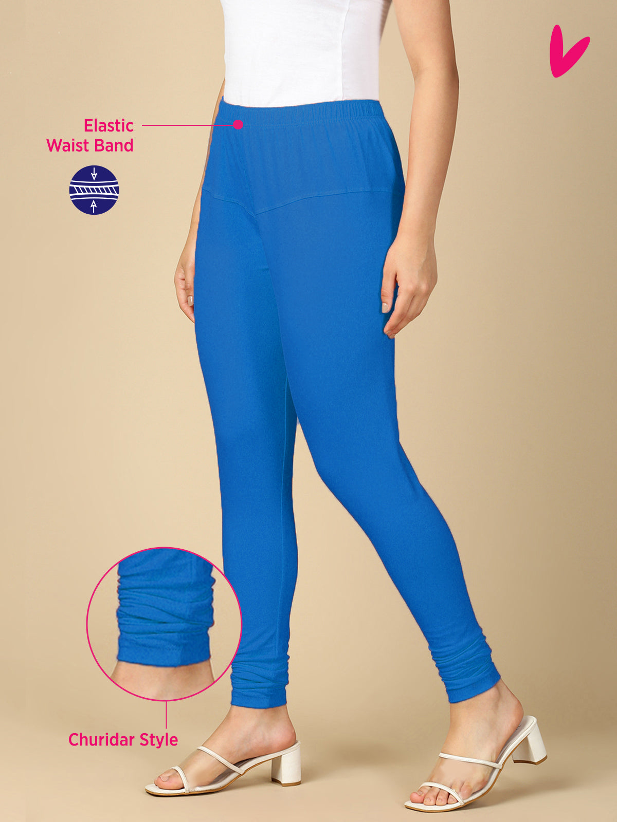 T.Blue Premium Cotton Stretch Churidar - PYNK