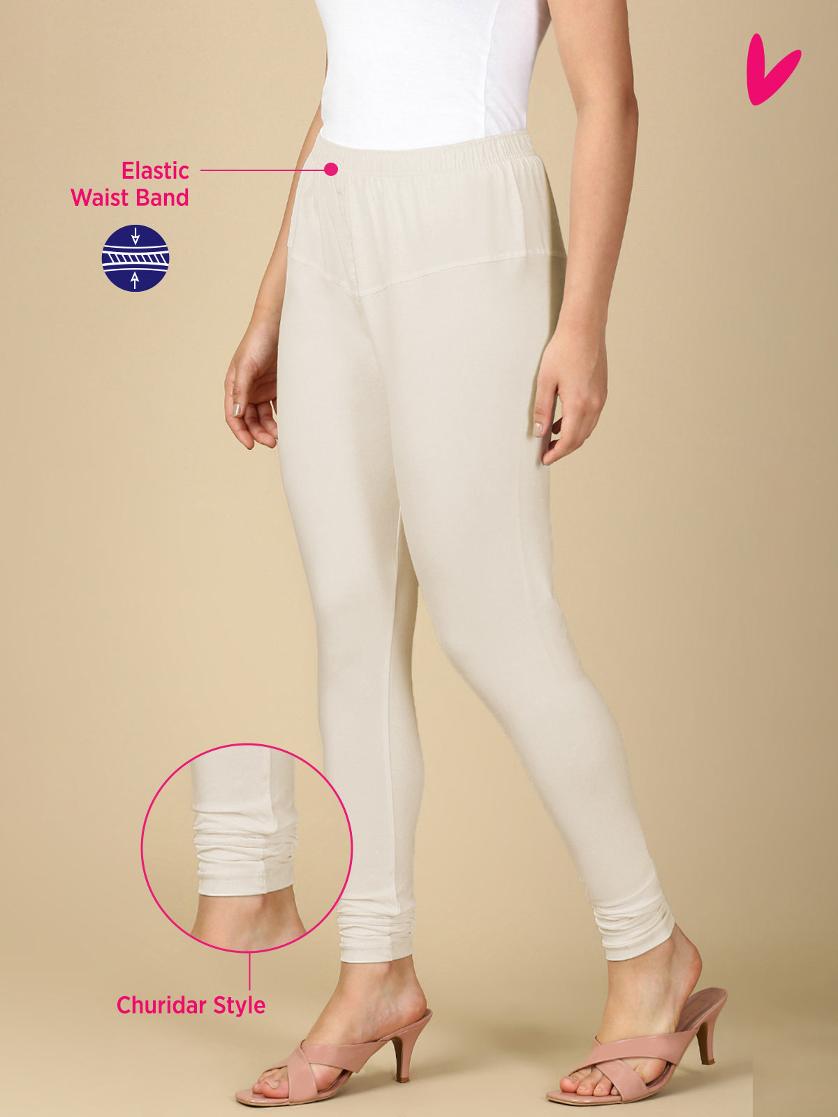 Butter Premium Cotton Stretch Churidar - PYNK