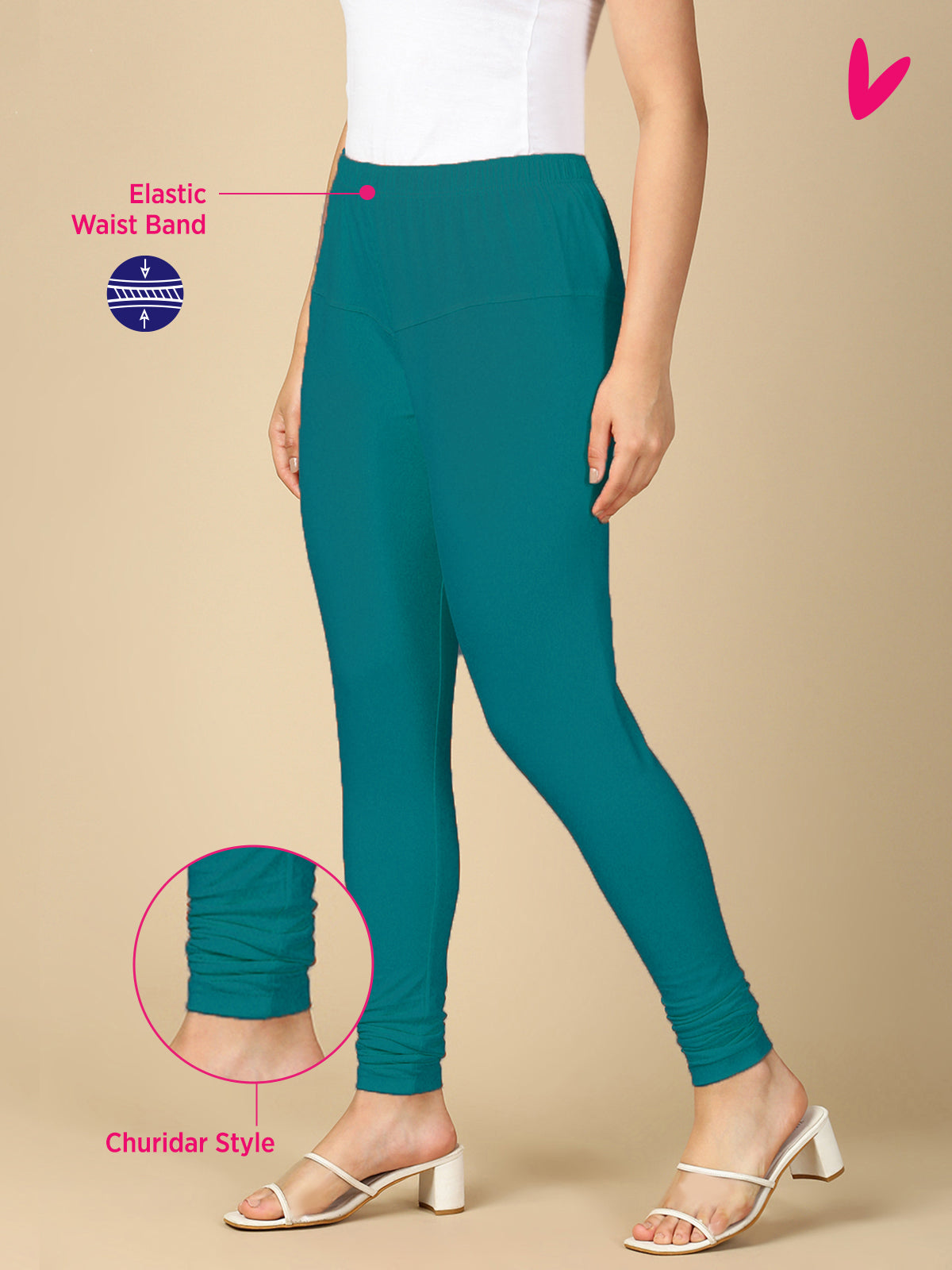 MZ.Green Premium Cotton Stretch Churidar - PYNK