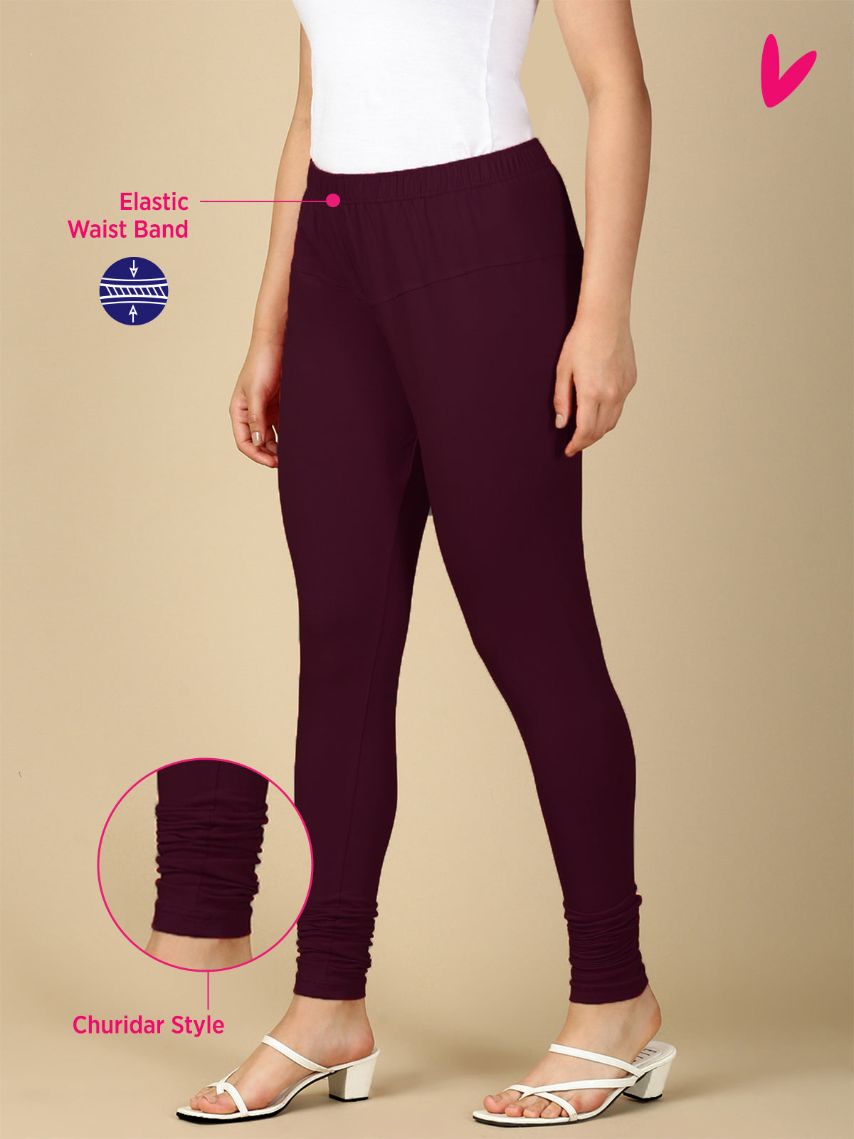 M.Purple Premium Cotton Stretch Churidar - PYNK