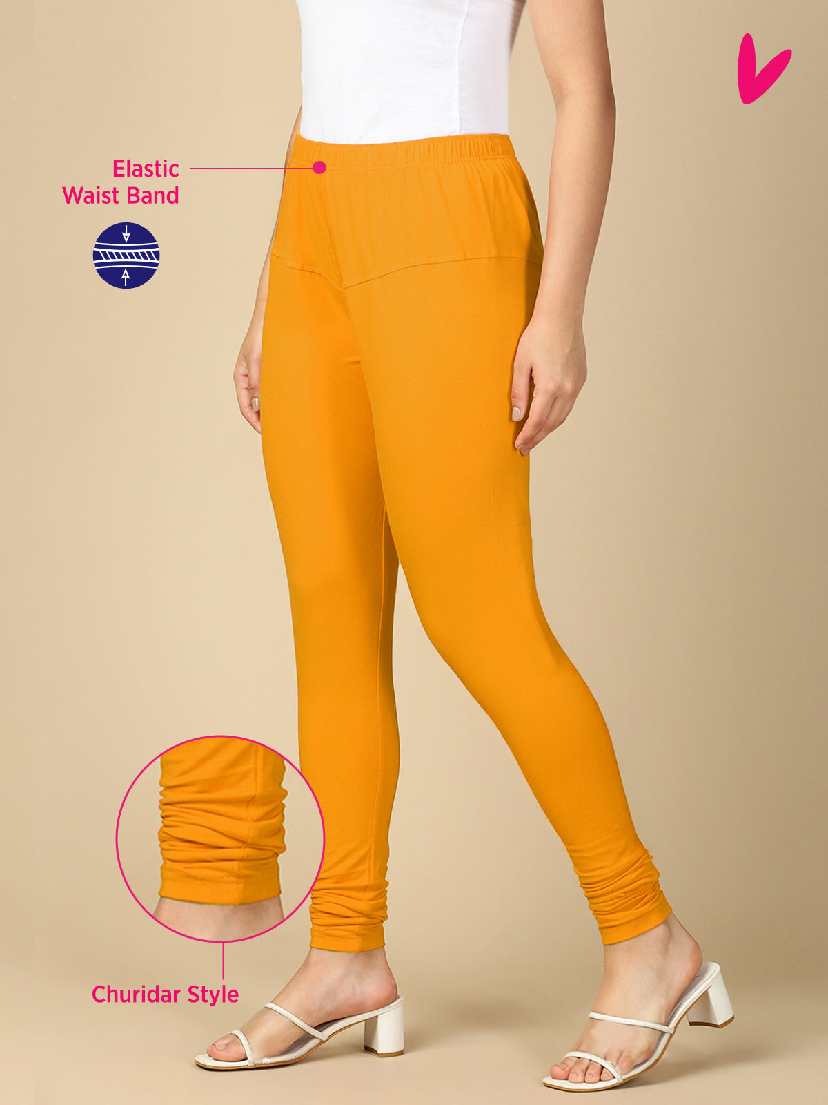 Turmeric Premium Cotton Stretch Churidar - PYNK