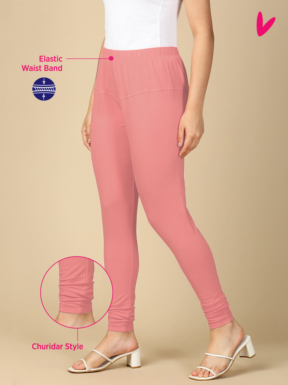 Fuchsia Premium Cotton Stretch Churidar - PYNK