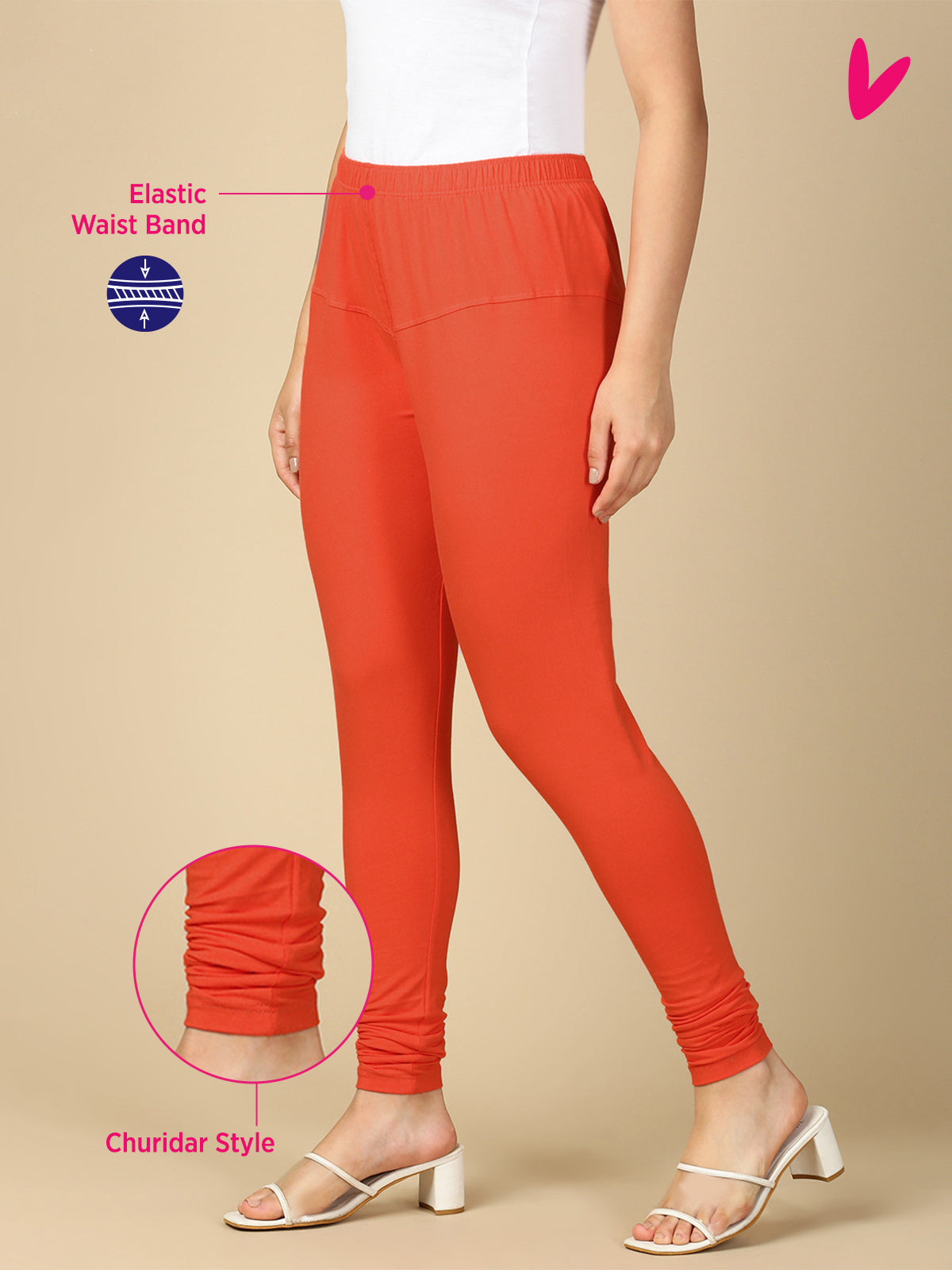 Mango Premium Cotton Stretch Churidar - PYNK