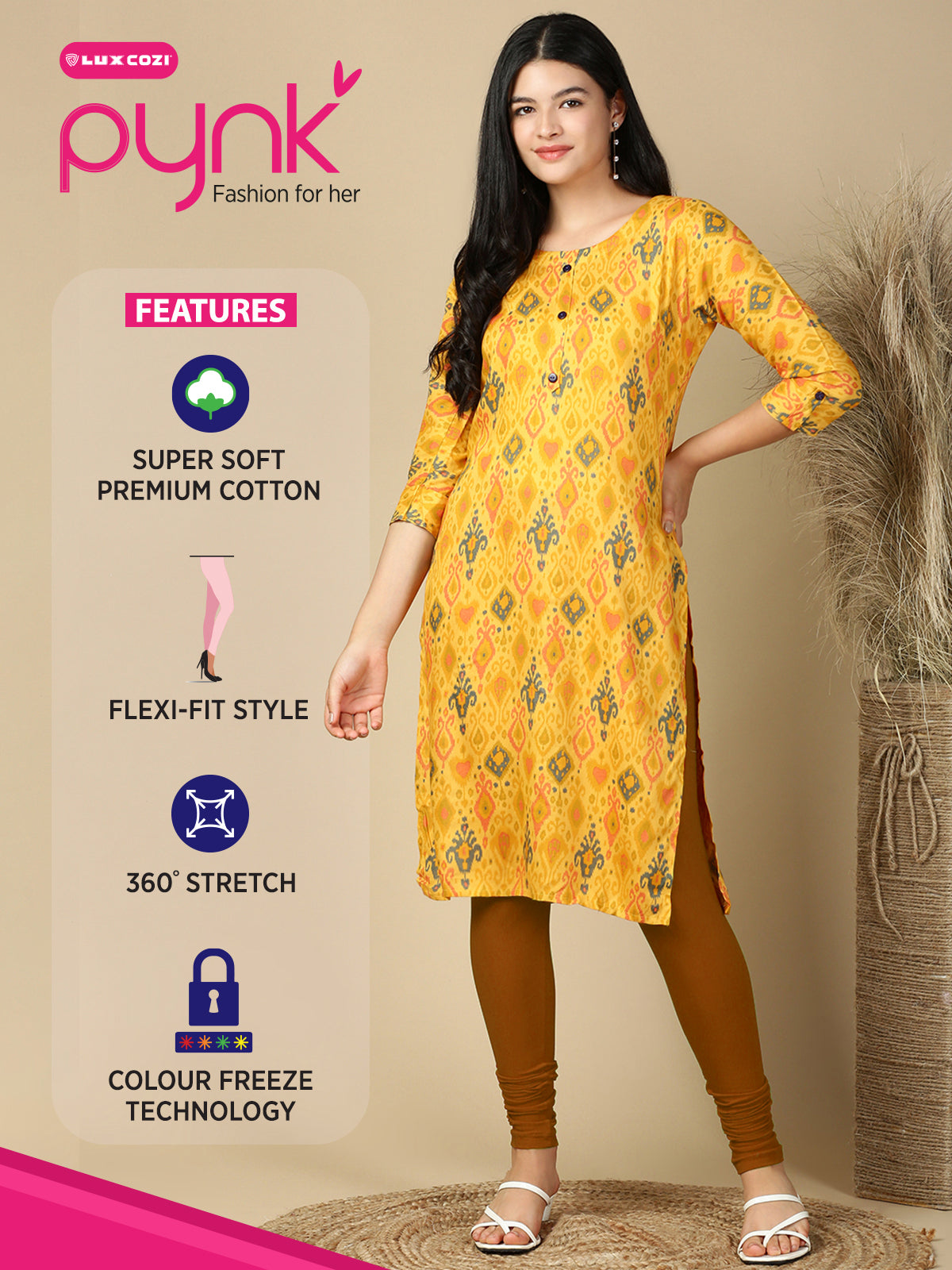 Honey Premium Cotton Stretch Churidar - PYNK