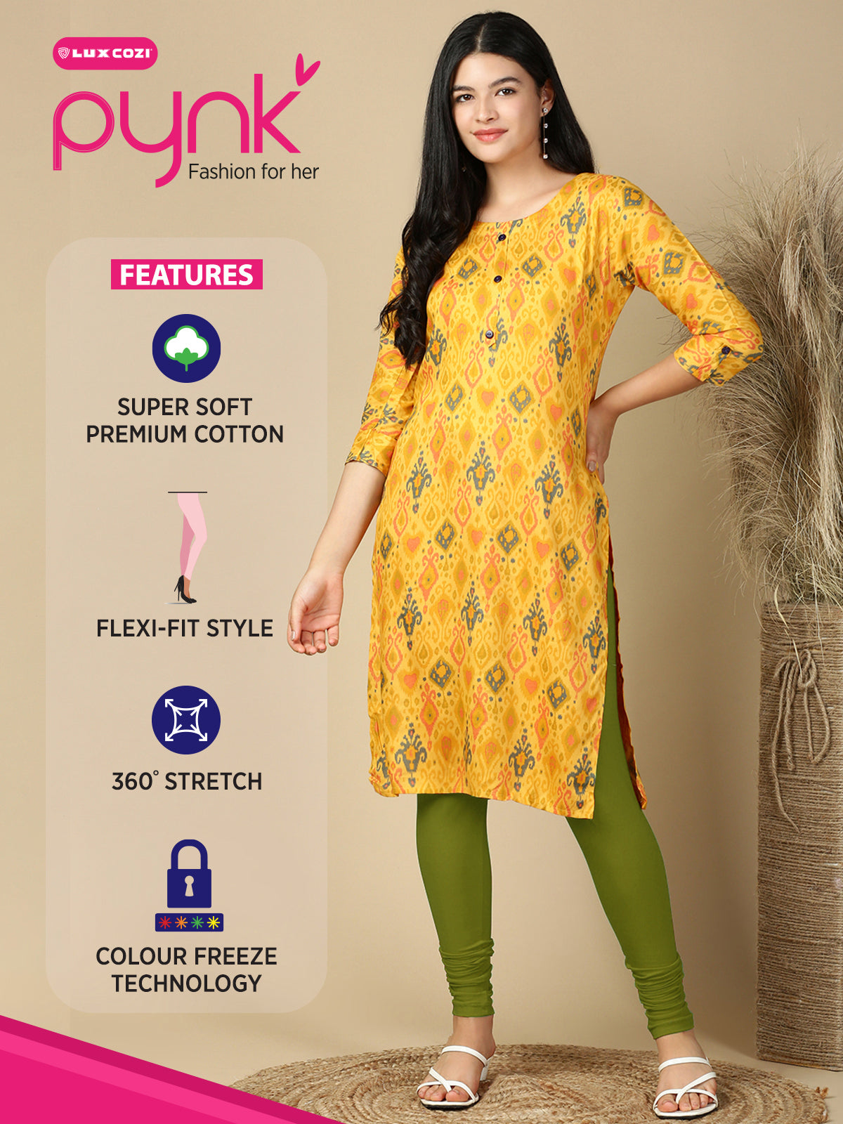 Chatni Green Premium Cotton Stretch Churidar - PYNK