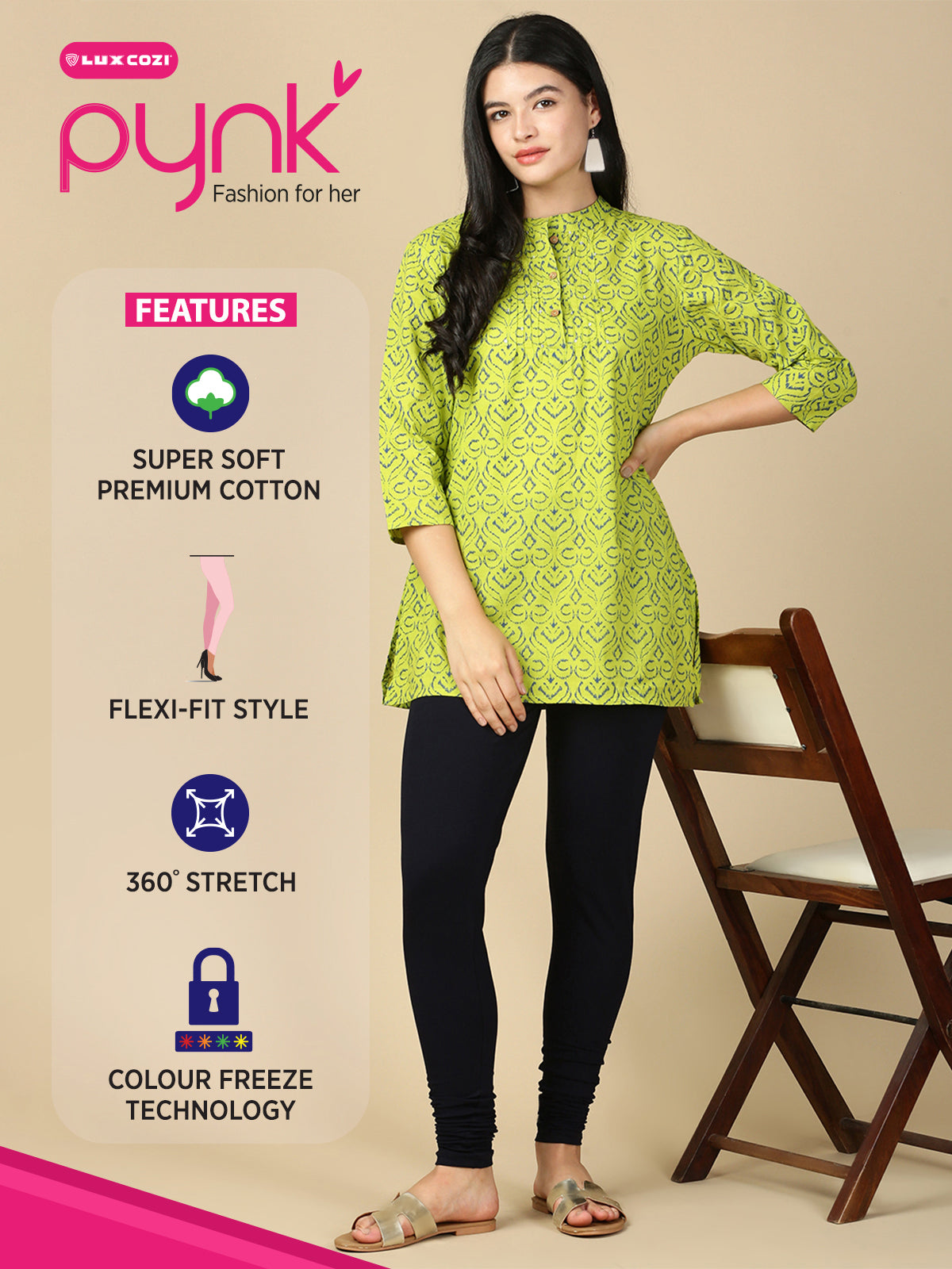 Deep Navy Premium Cotton Stretch Churidar - PYNK