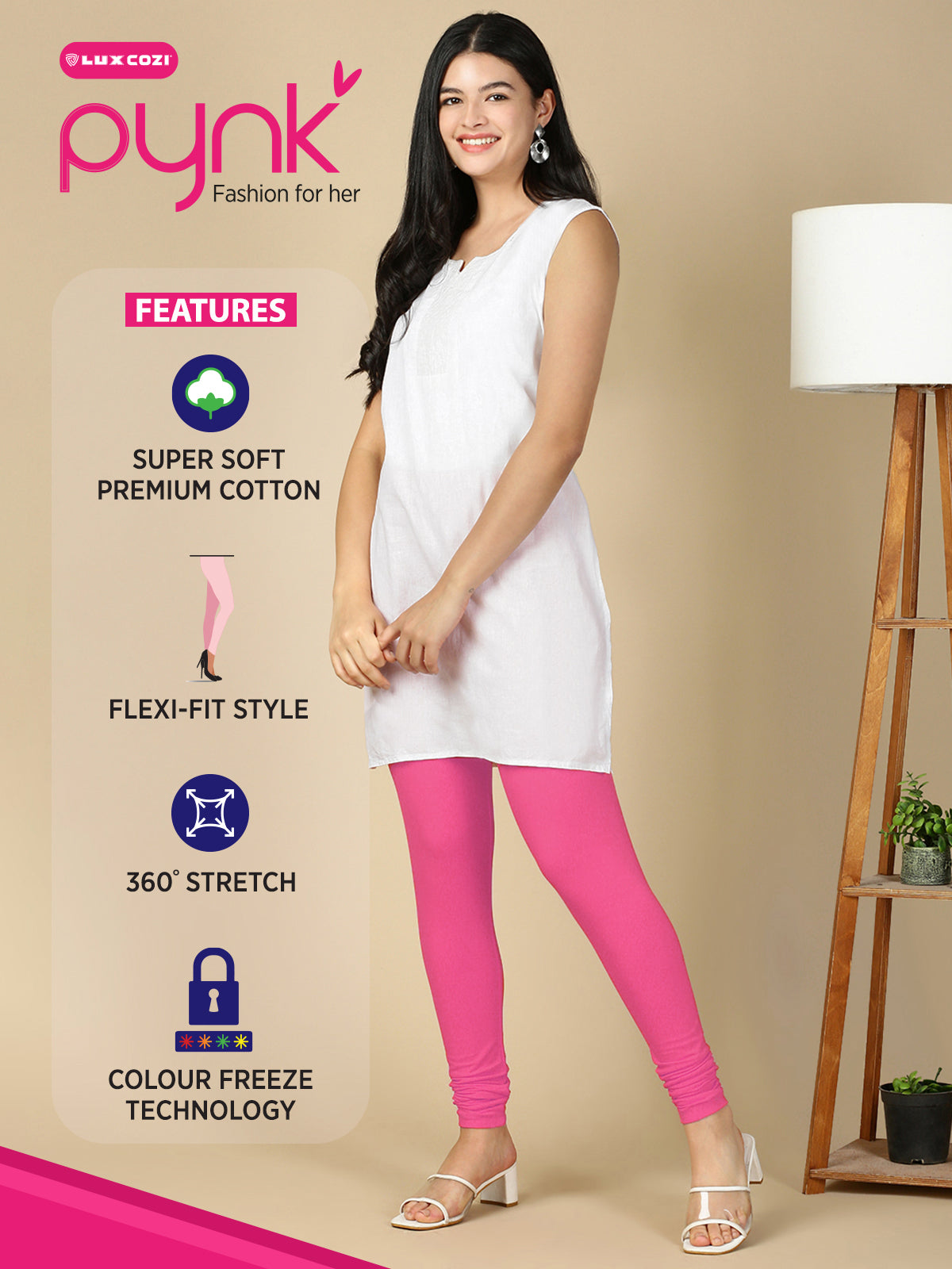 Romantic Rani Premium Cotton Stretch Churidar - PYNK