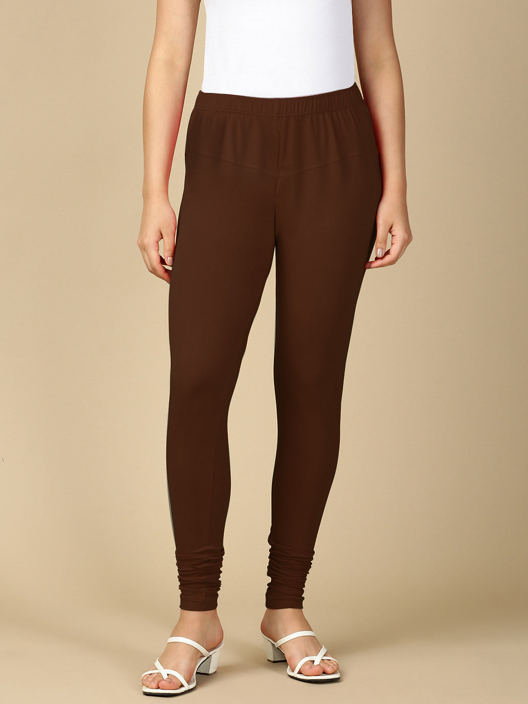 Coffee Brown Premium Cotton Stretch Churidar - PYNK