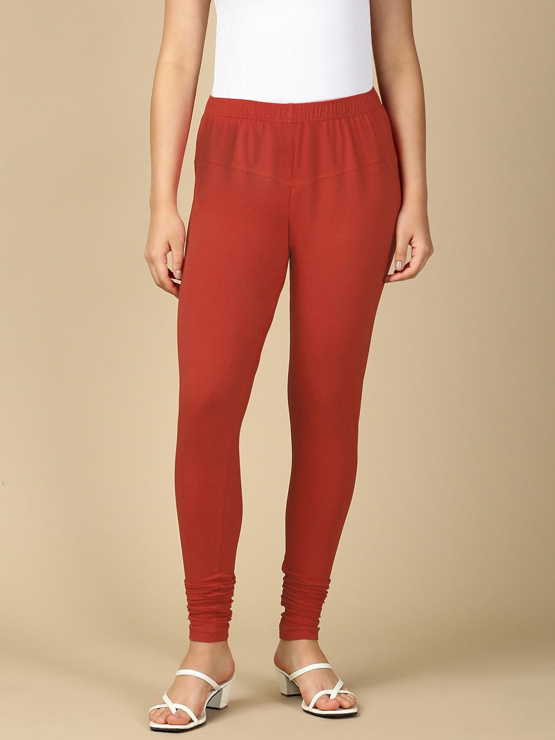 Rose Tan Premium Cotton Stretch Churidar - PYNK