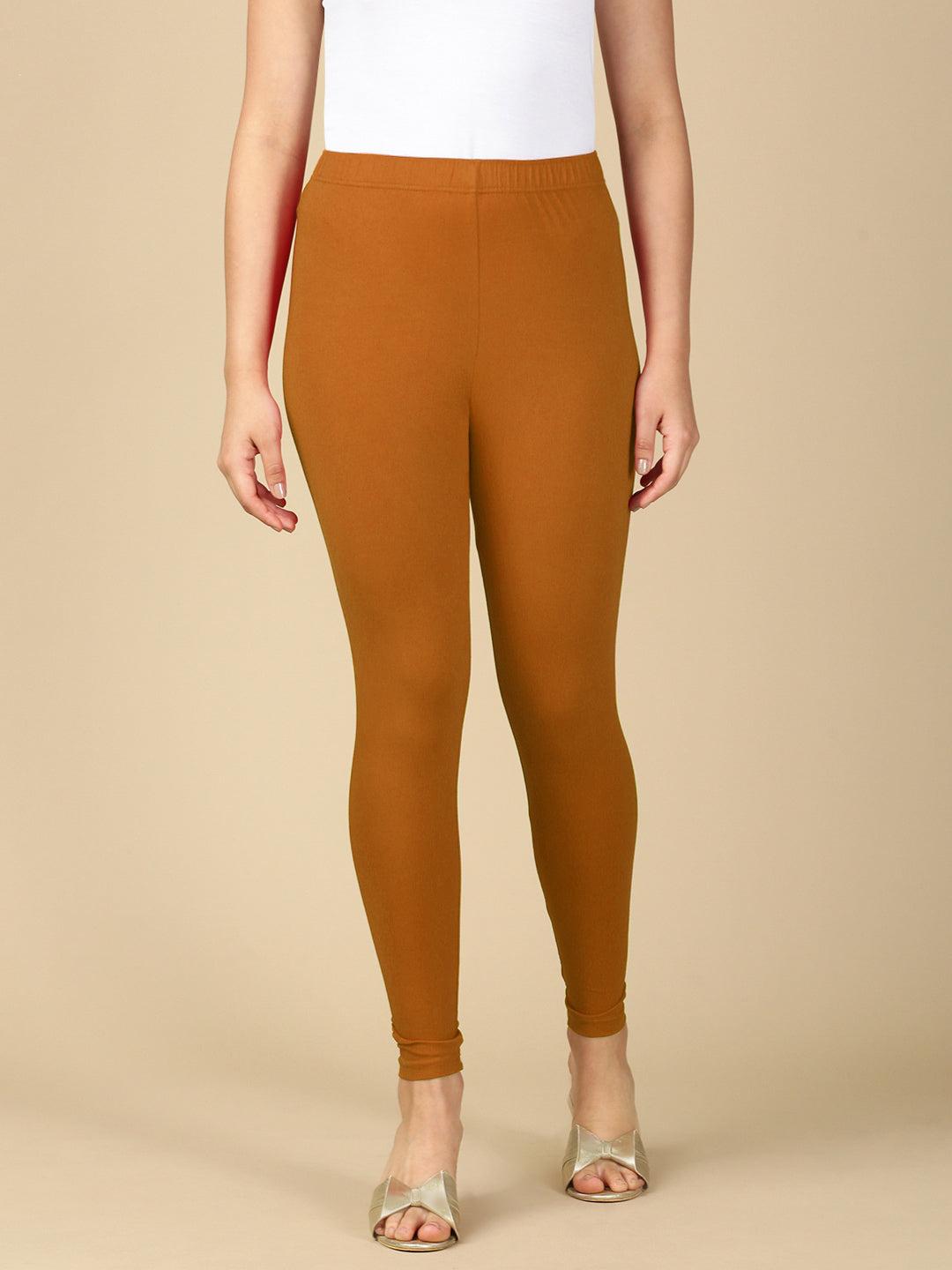 Ginger Premium Cotton Stretch Ankle Length Leggings - PYNK