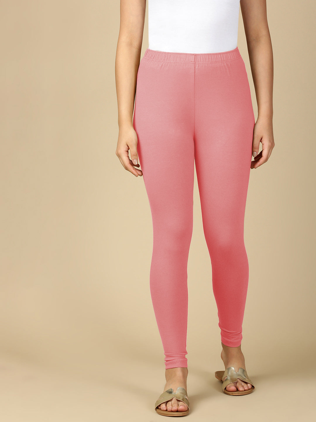 LT. Fuchsia Premium Cotton Stretch Ankle Length Leggings - PYNK