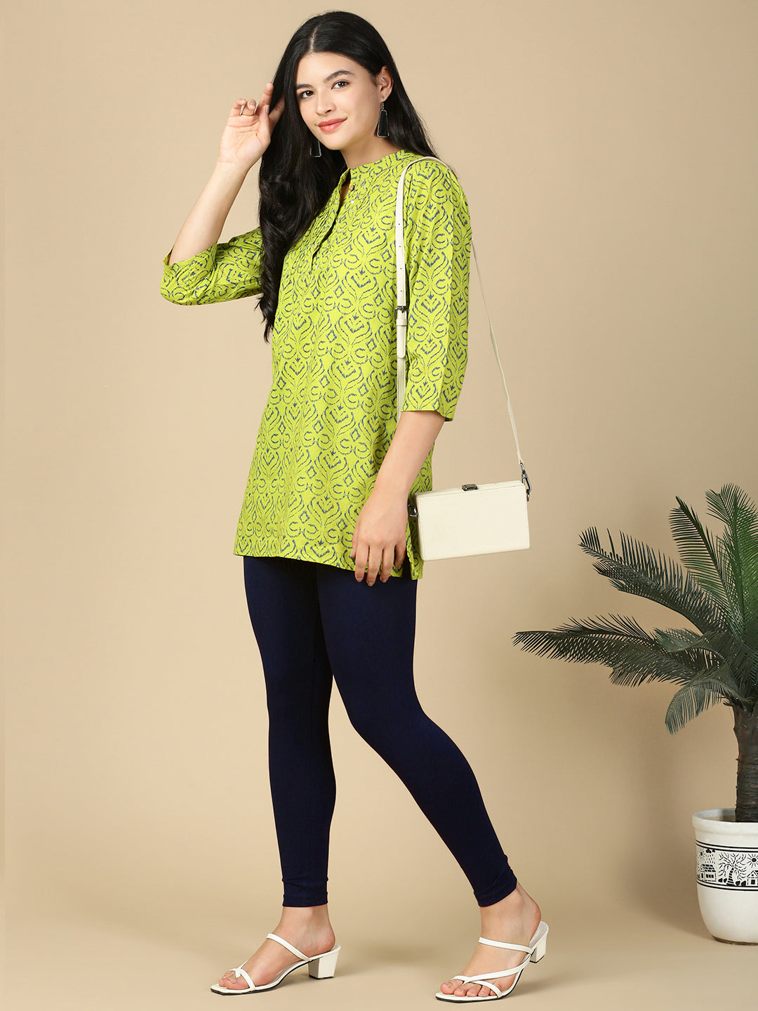 Royal Blue Premium Cotton Stretch Ankle Length Leggings - PYNK