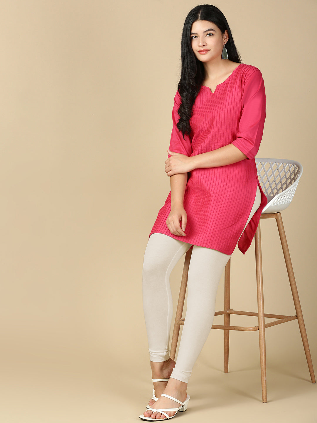 Butter Premium Cotton Stretch Ankle Length Leggings - PYNK