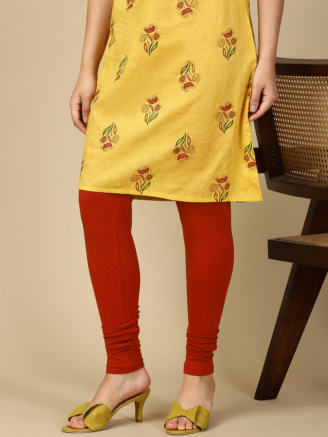 Scarlet Premium Cotton Stretch Churidar - PYNK