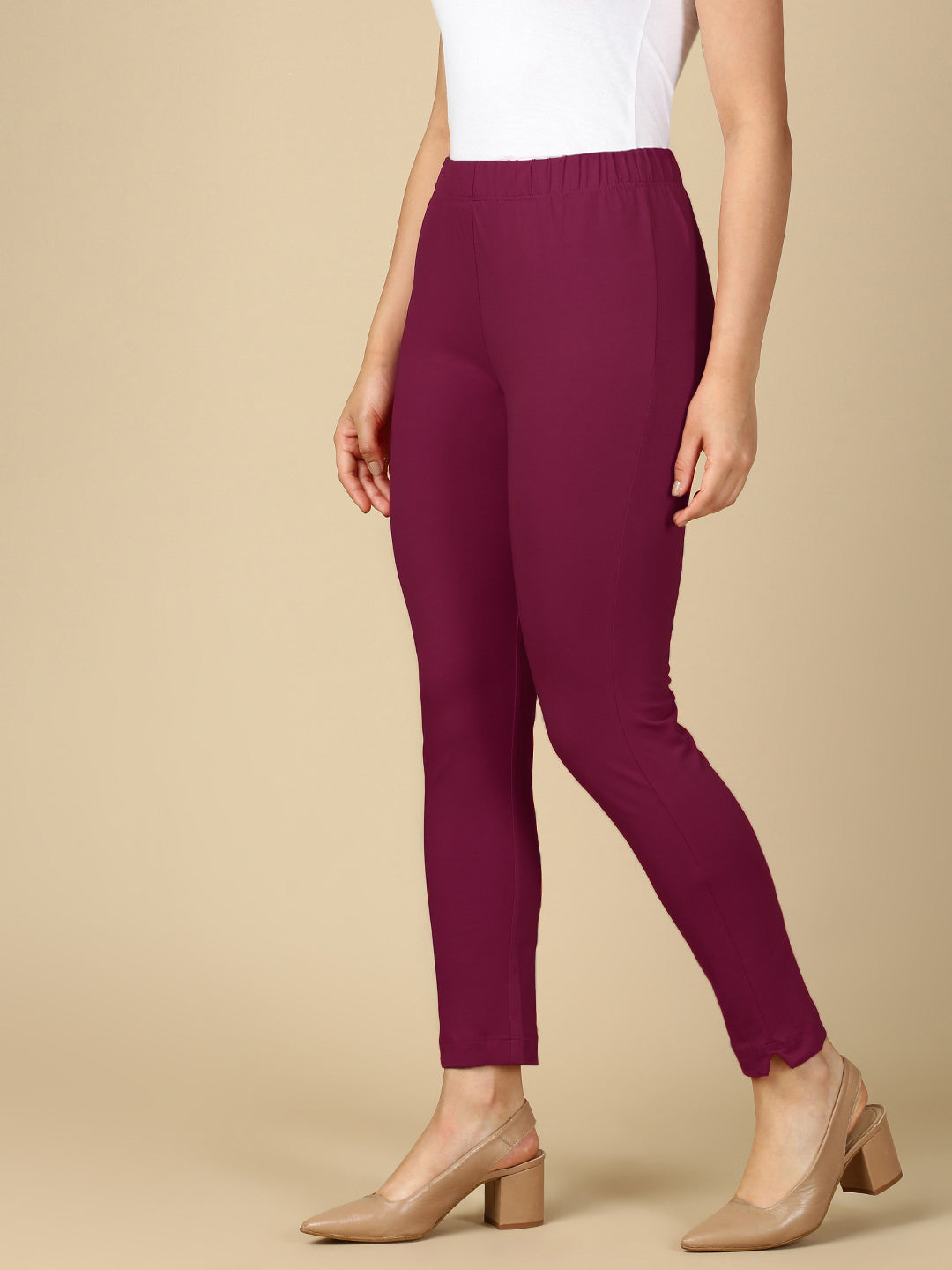 Mauve Premium Cotton Stretch Kurti Pant - PYNK