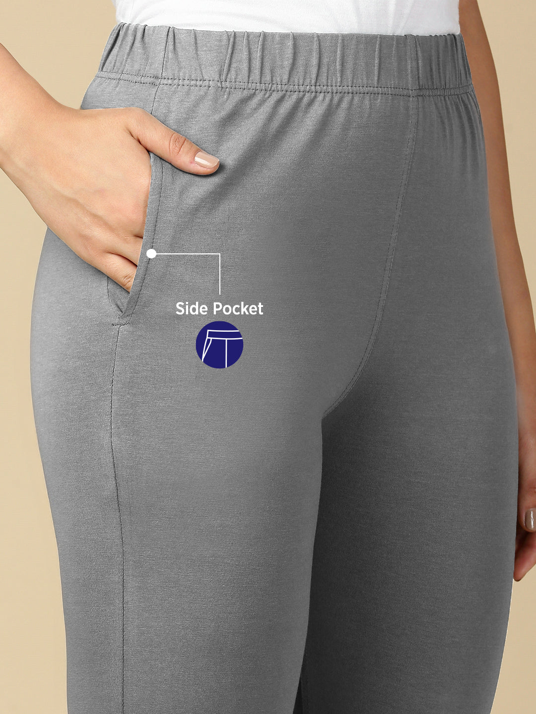 Cloud Grey Kurti Pant - PYNK
