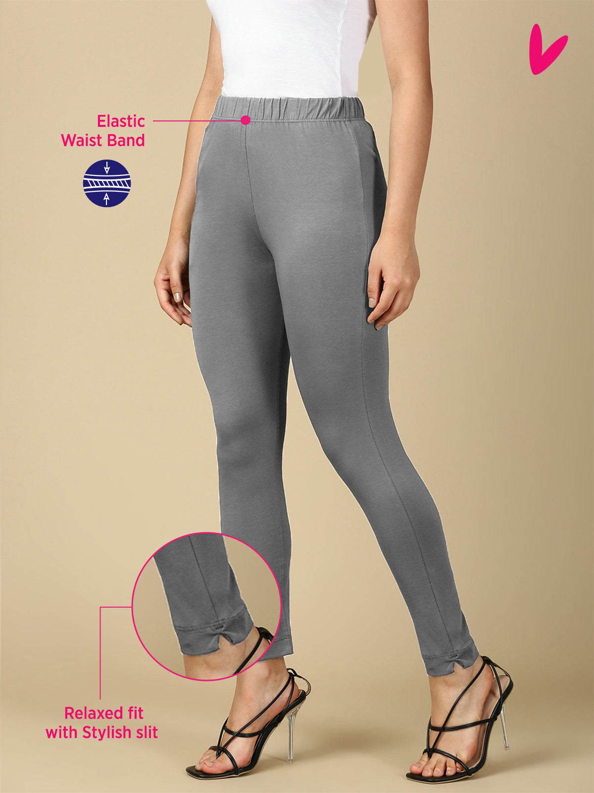 Cloud Grey Kurti Pant - PYNK