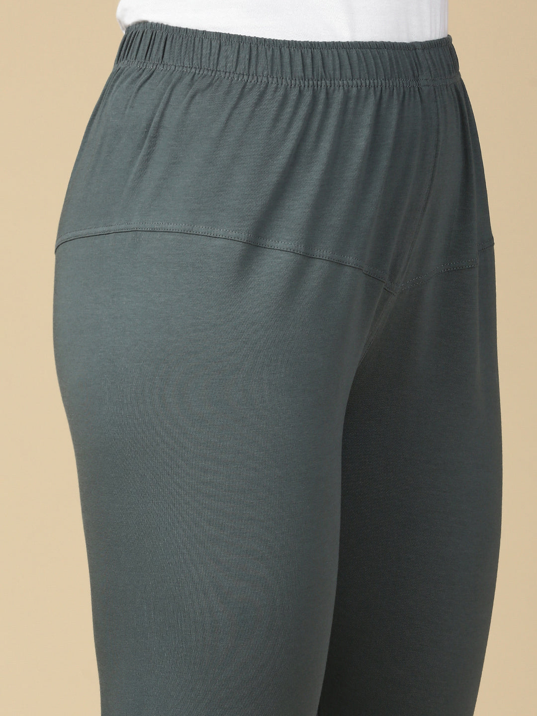 Steel Grey Premium Cotton Stretch Churidar - PYNK