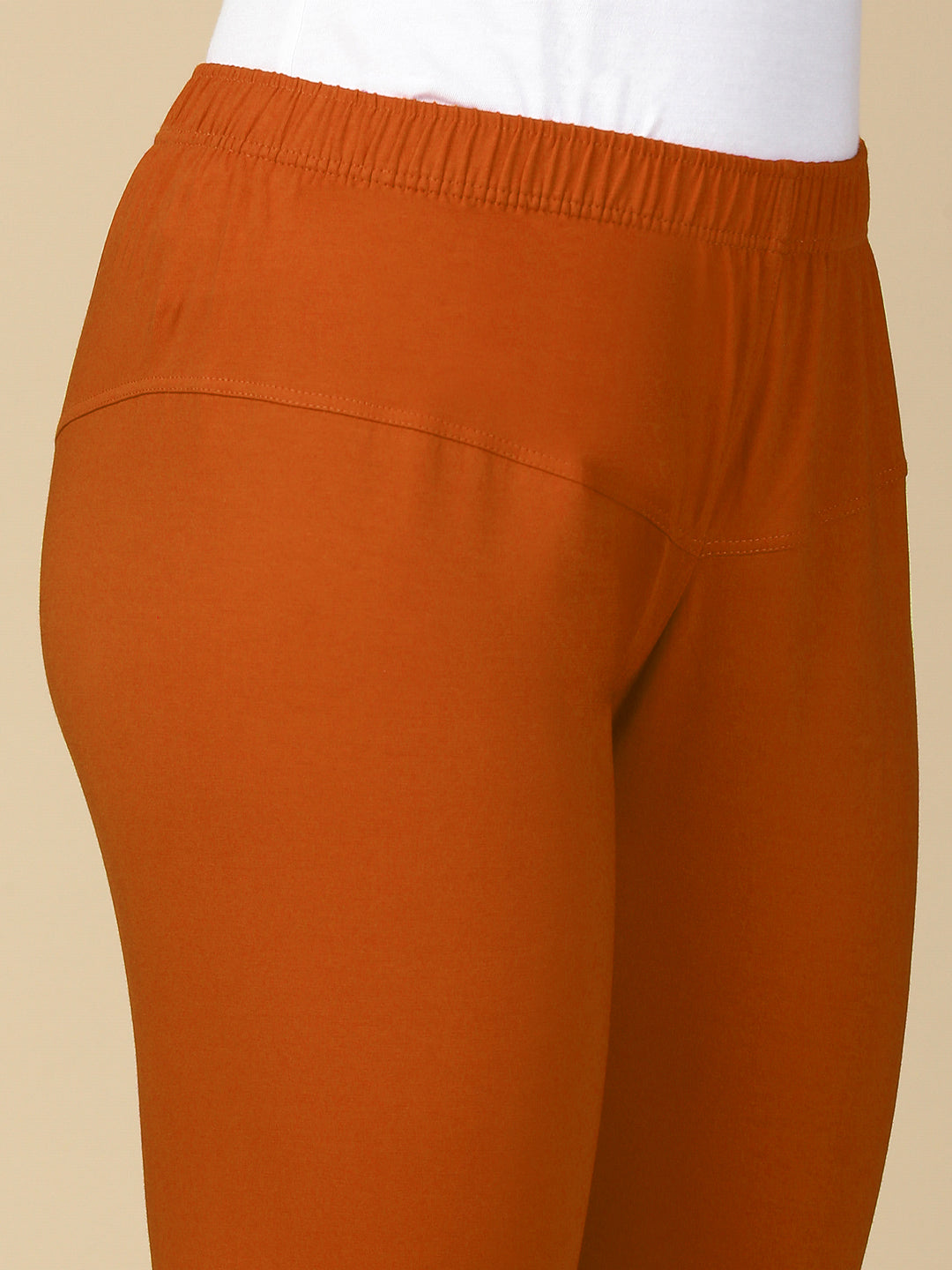 Rust Premium Cotton Stretch Churidar - PYNK