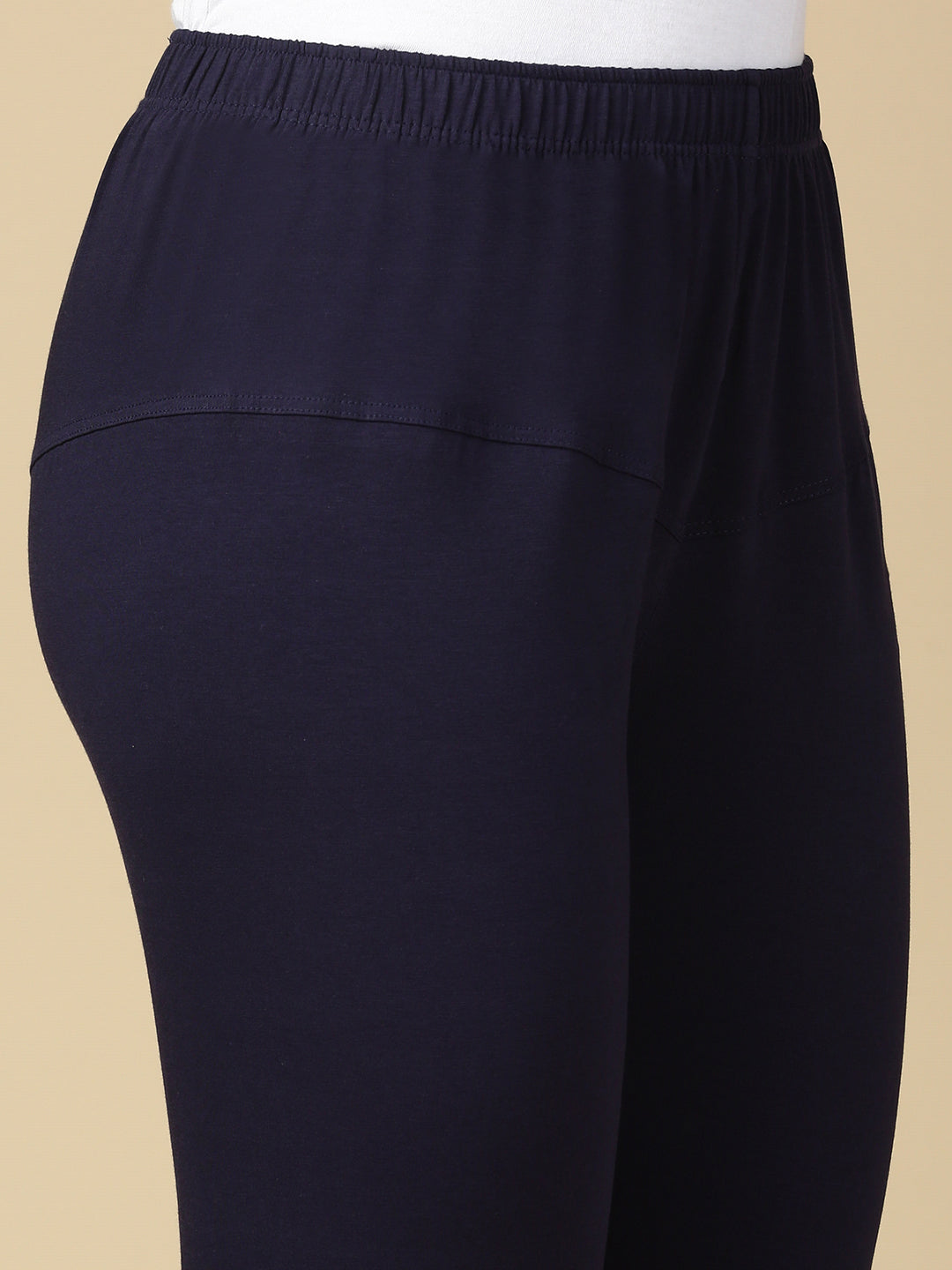 Navy Blue Premium Cotton Stretch Churidar - PYNK
